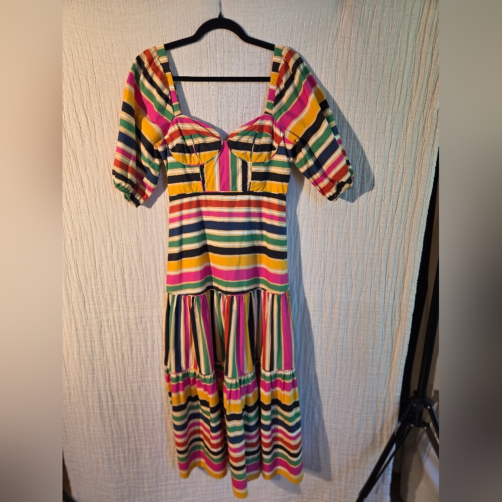 Colorful Striped Women's Dress - Picture 6 of 11